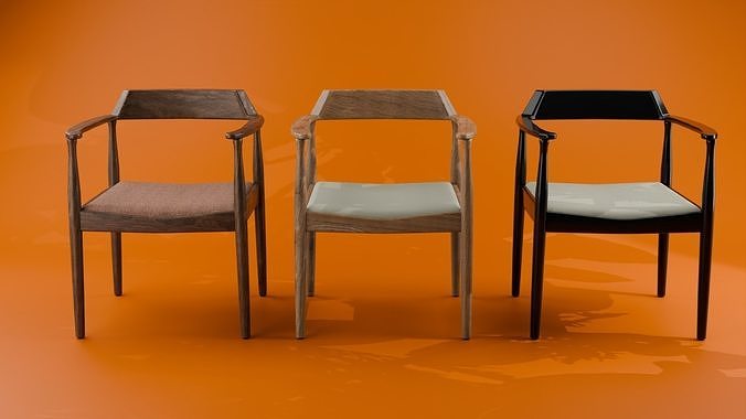 Artemis wooden armchair 3D Model 3D model