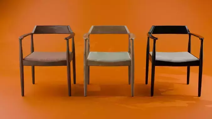 Artemis wooden armchair 3D Model