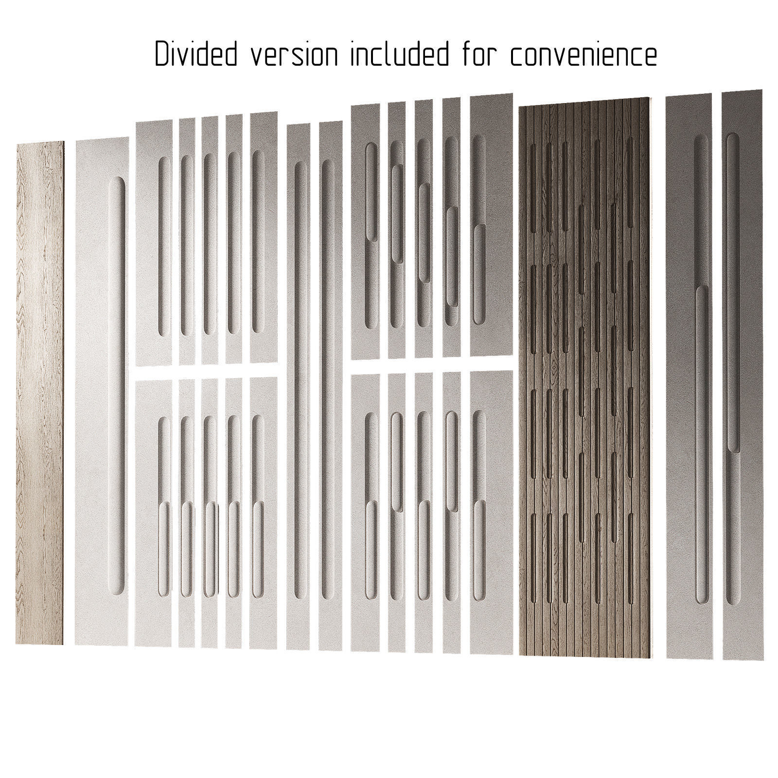 Geometric Wall Panels Semi-circle round arches pattern 3D model_3