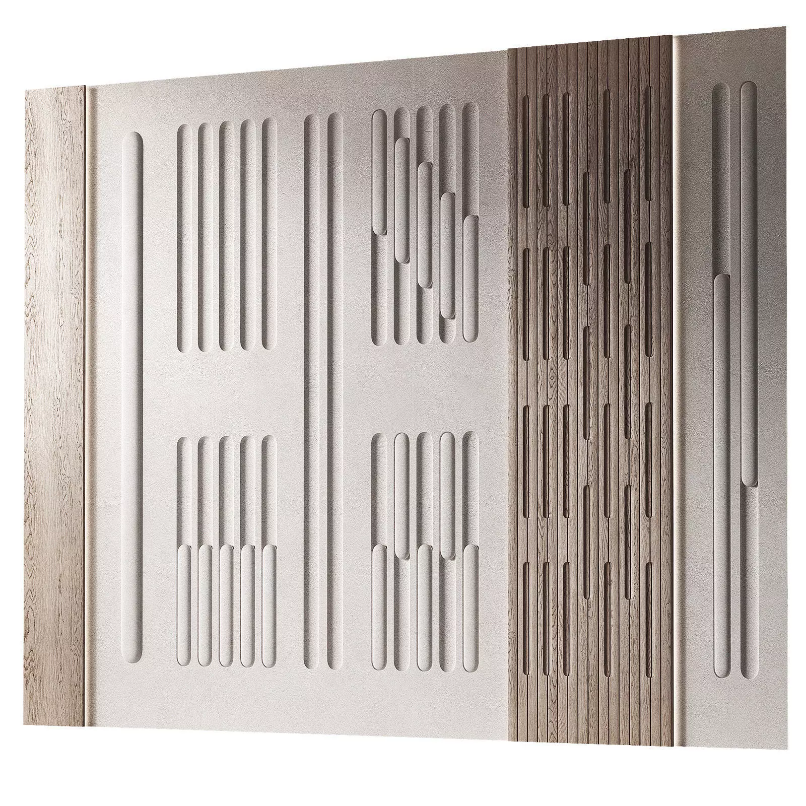 Geometric Wall Panels Semi-circle round arches pattern 3D model_0