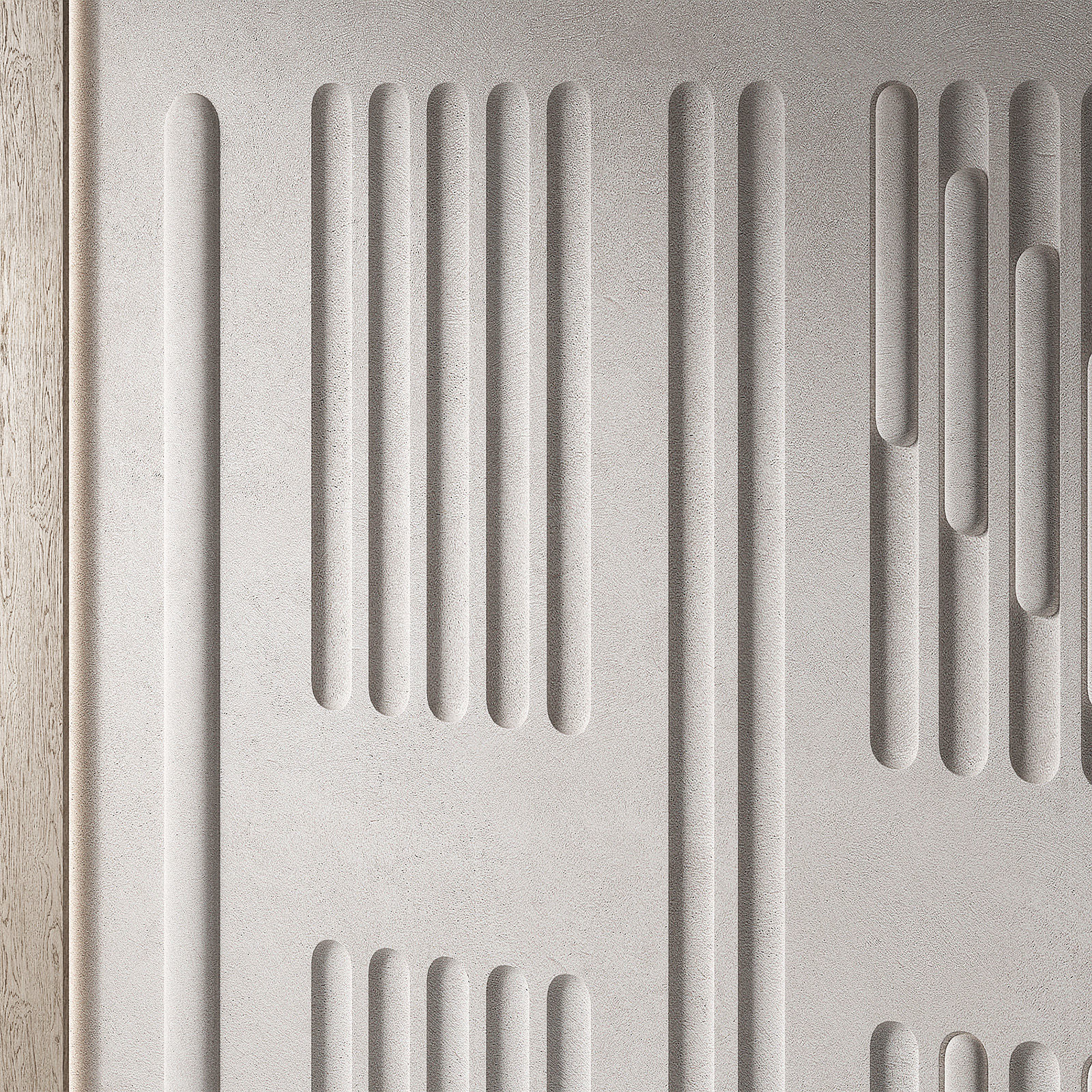 Geometric Wall Panels Semi-circle round arches pattern 3D model_4