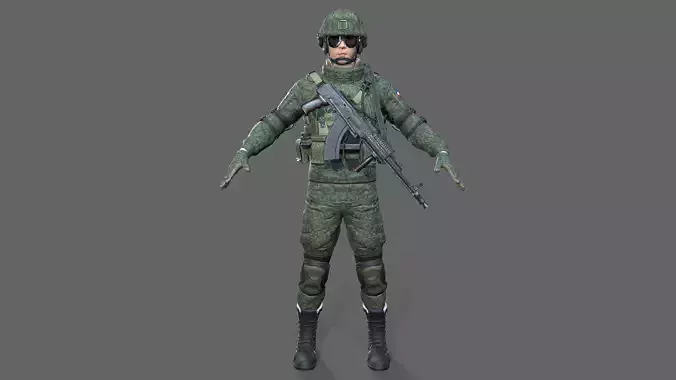  Russian Tactical Soldier Low-poly 3D model