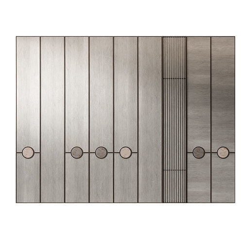Modular wall panels 3 wood color options 3D model 7