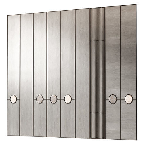 Modular wall panels 3 wood color options 3D model 3