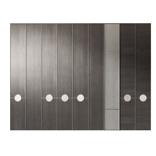 Modular wall panels 3 wood color options 3D model 6