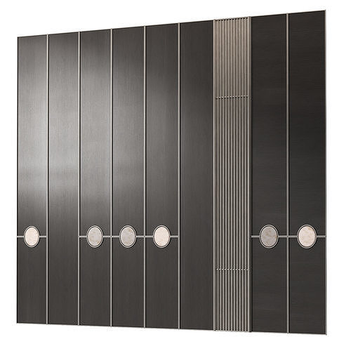 Modular wall panels 3 wood color options 3D model 4