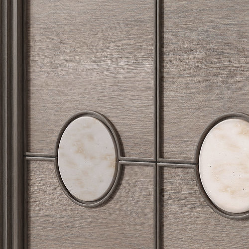 Modular wall panels 3 wood color options 3D model 5