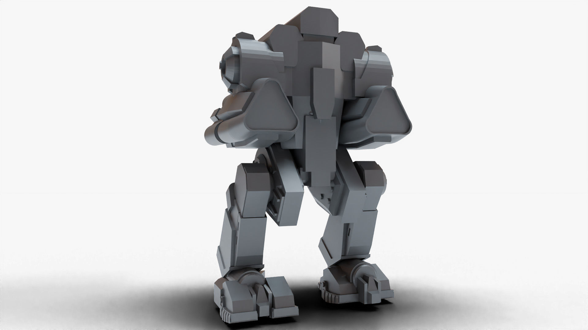 robot gun mech 3D print model_3