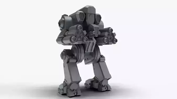 robot gun mech 3D print model
