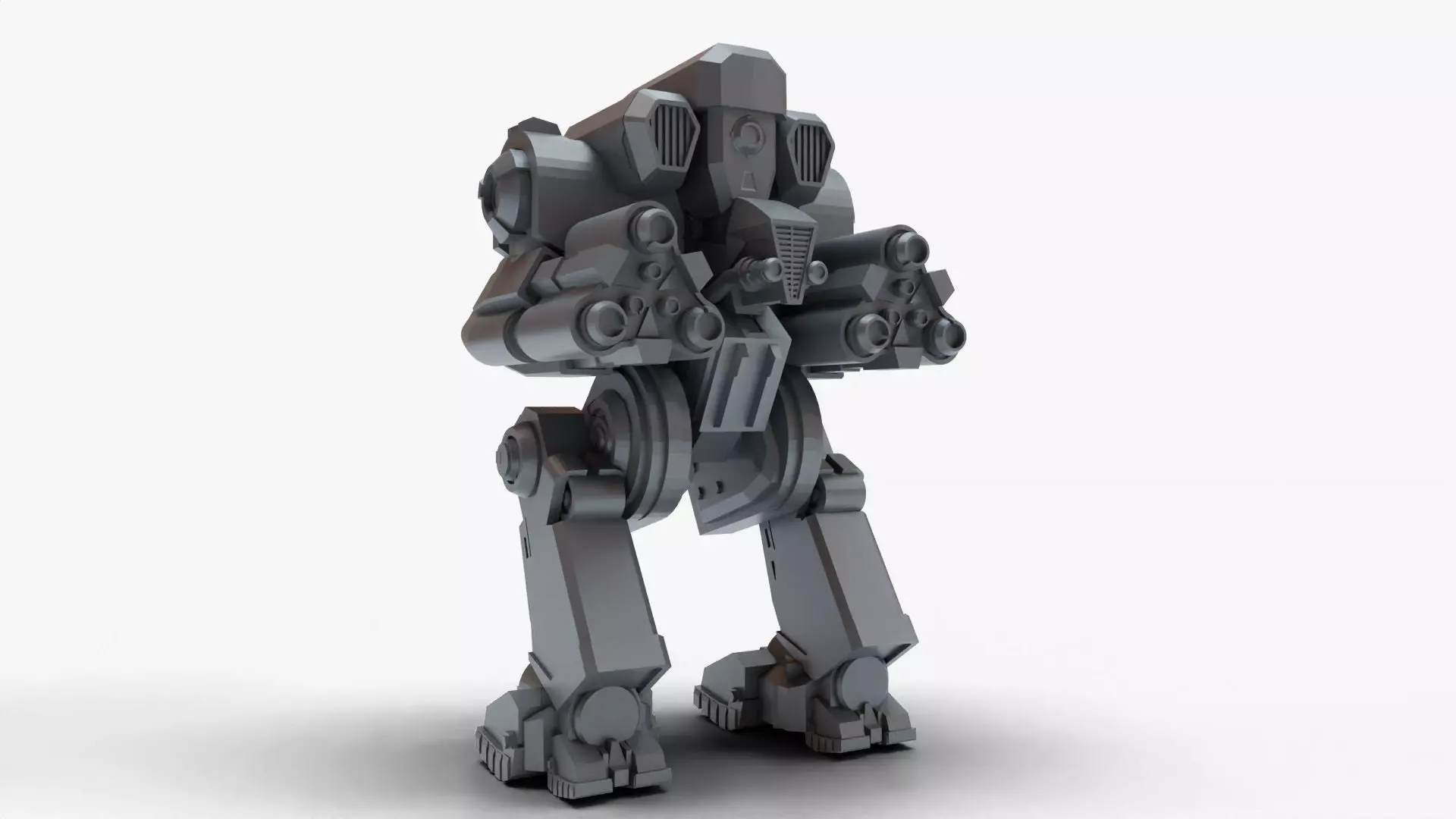 robot gun mech 3D print model_0