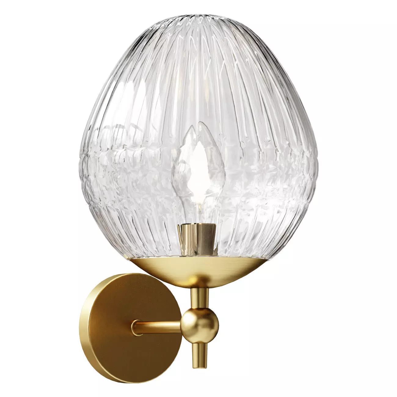 Ari brass and faceted glass wall sconces 3D model