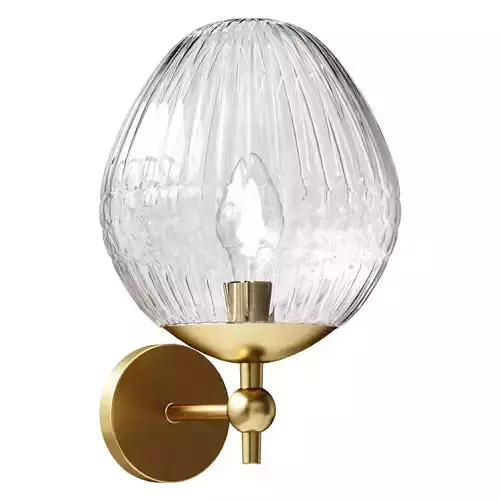 Ari brass and faceted glass wall sconces