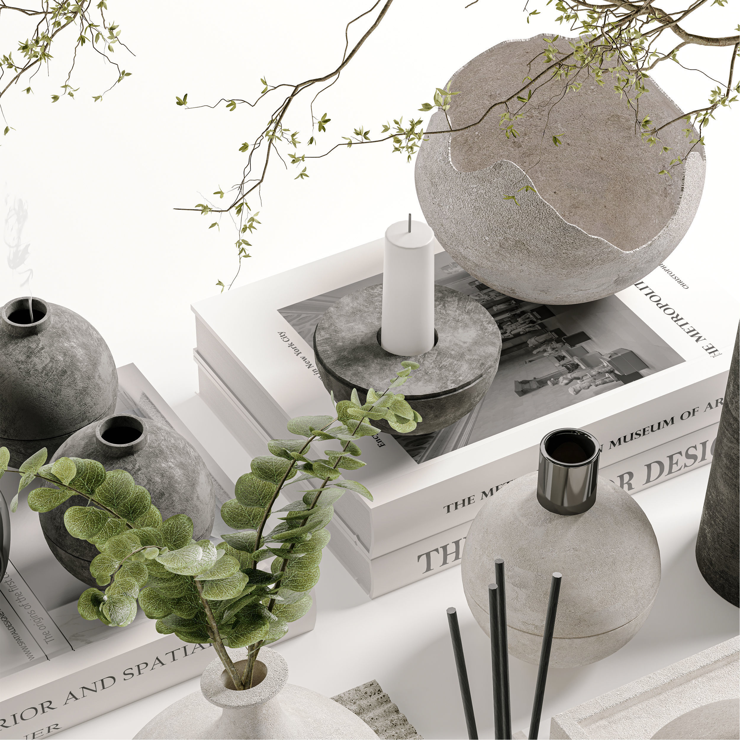 Decorative Set 09 3D model_2