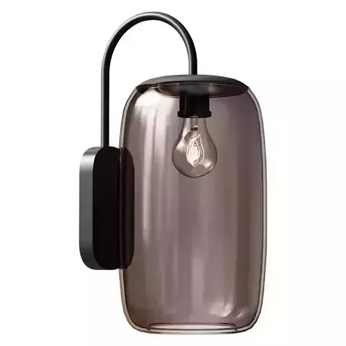 Toleco metal and amber glass wall lamp