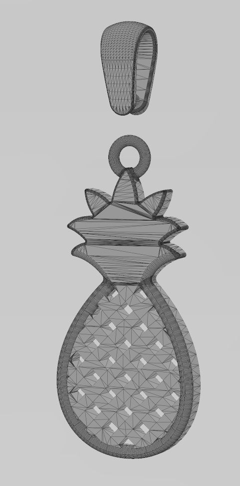 Simple Pineapple Ananas fruit pendant charm 3D print model_15