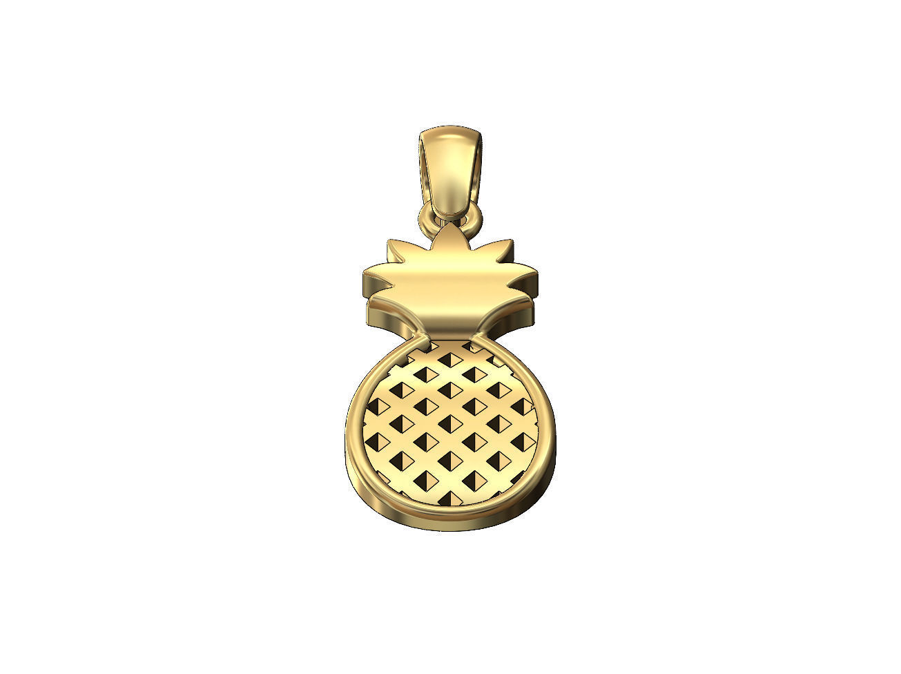 Simple Pineapple Ananas fruit pendant charm 3D print model_2