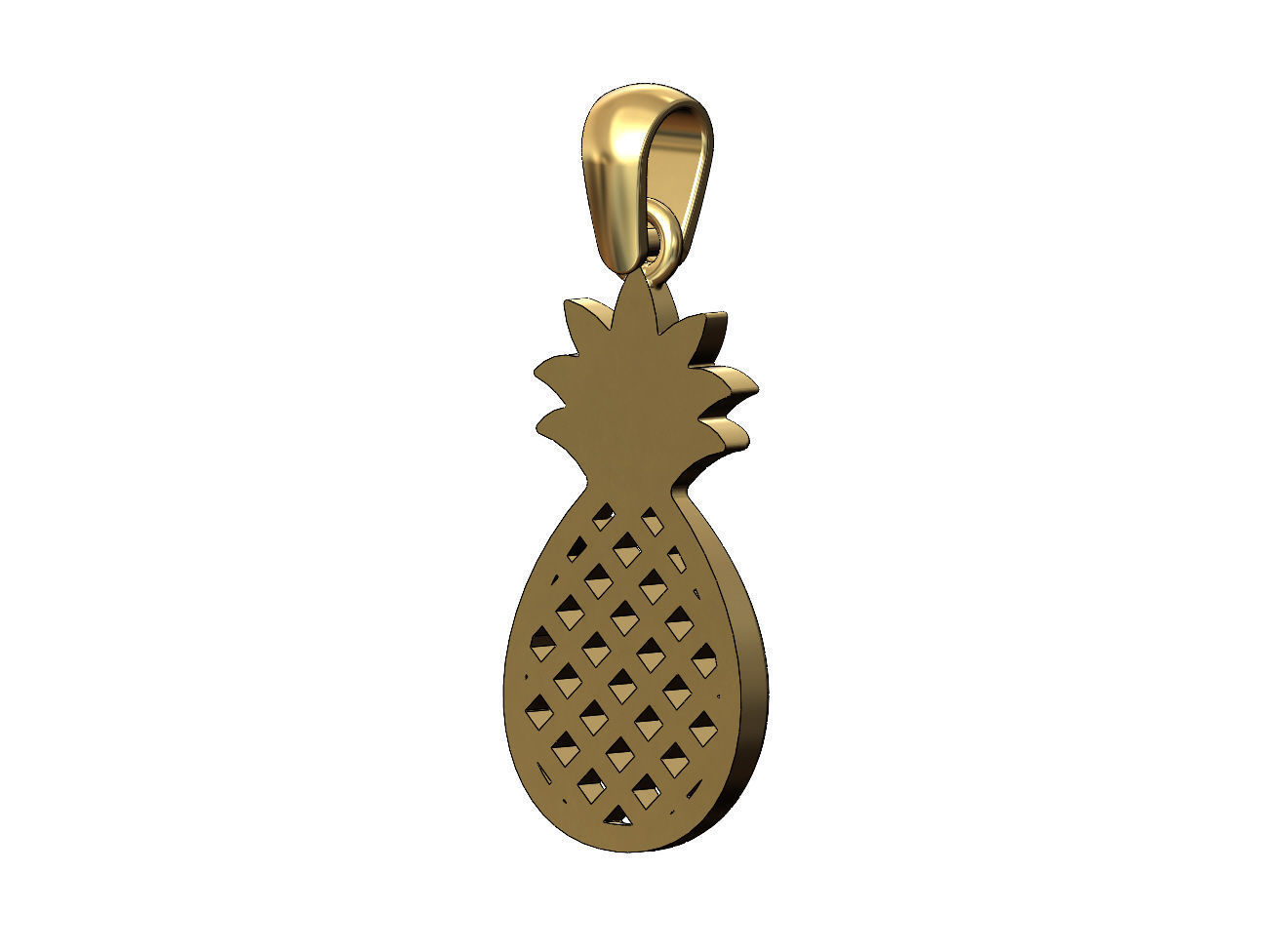 Simple Pineapple Ananas fruit pendant charm 3D print model_4