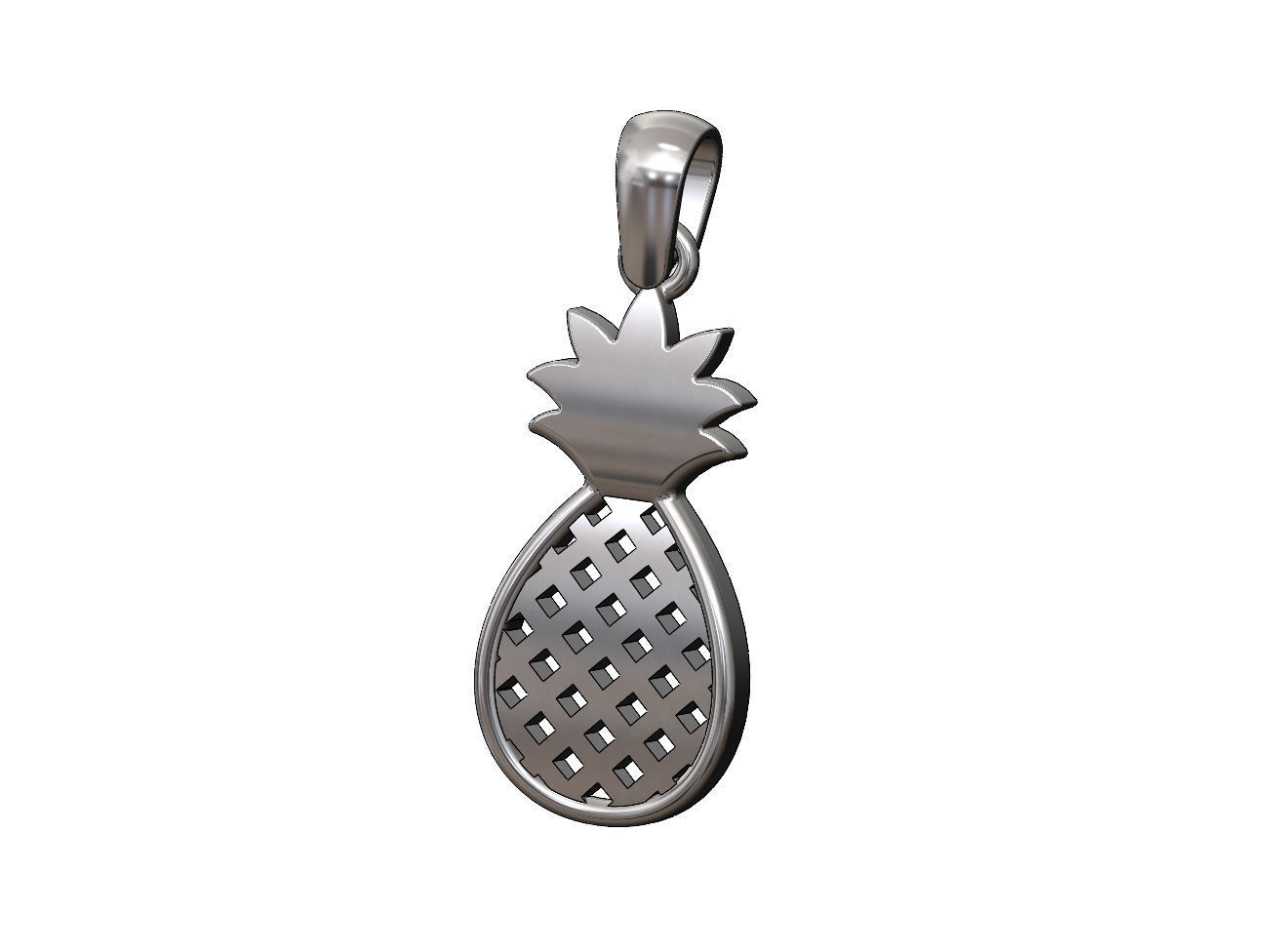 Simple Pineapple Ananas fruit pendant charm 3D print model_13