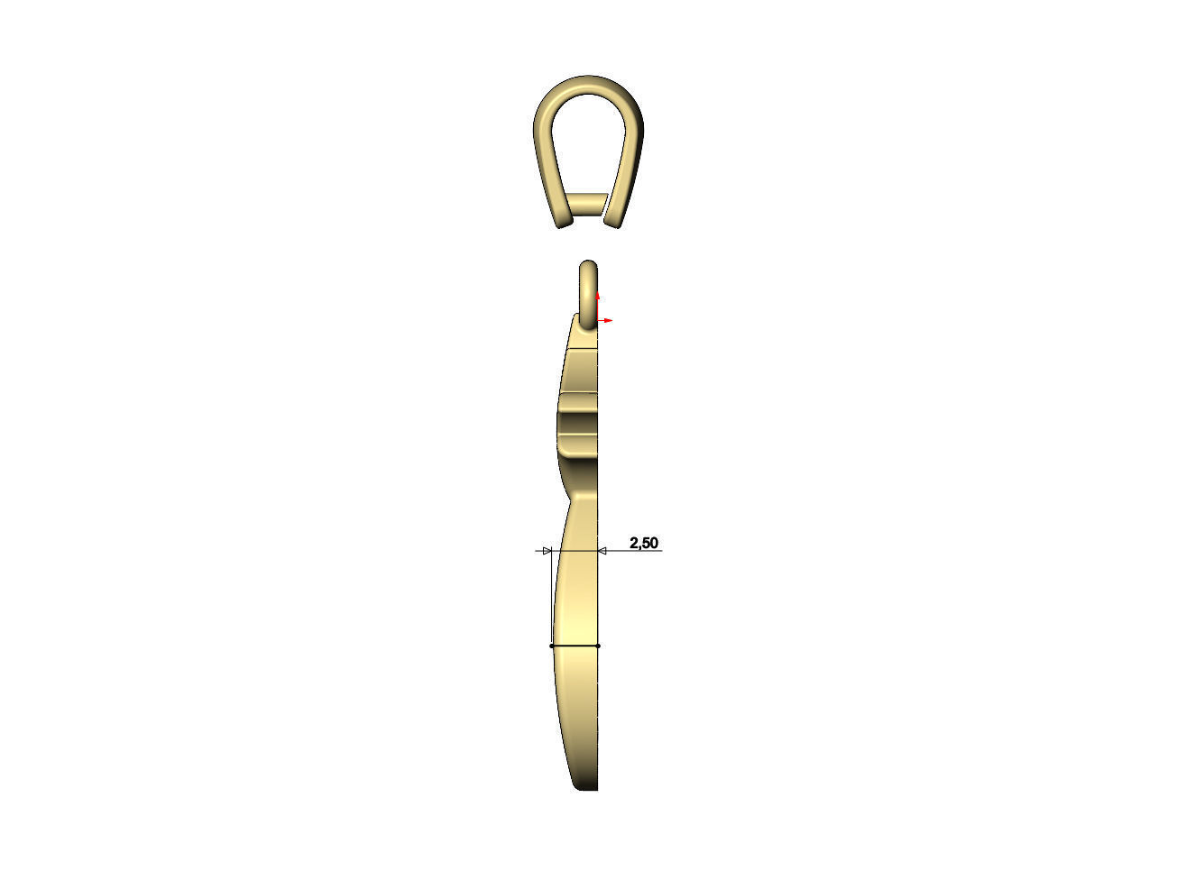 Simple Pineapple Ananas fruit pendant charm 3D print model_9