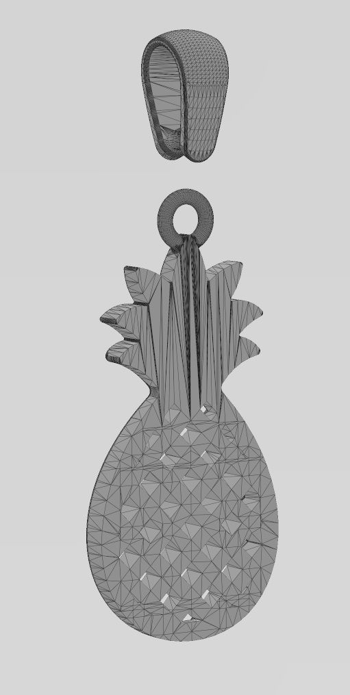 Simple Pineapple Ananas fruit pendant charm 3D print model_16