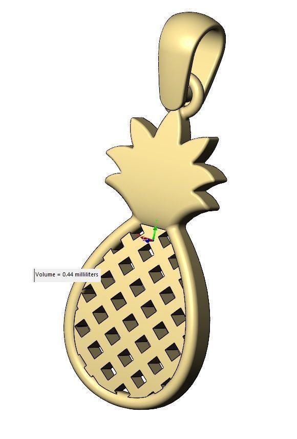 Simple Pineapple Ananas fruit pendant charm 3D print model_17