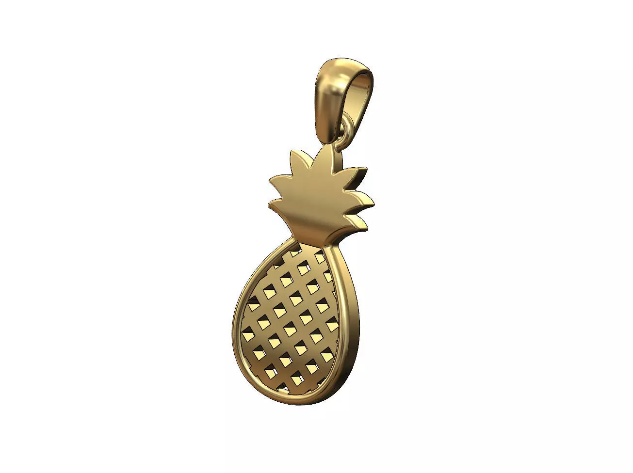 Simple Pineapple Ananas fruit pendant charm 3D print model_0