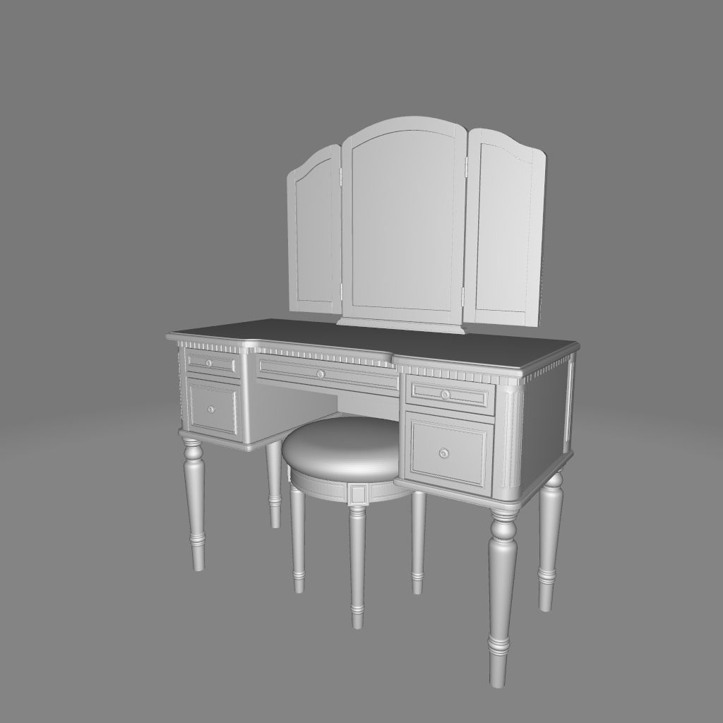 Bull Behrendt MakeUp Vanity Set with Mirror 3D model_3