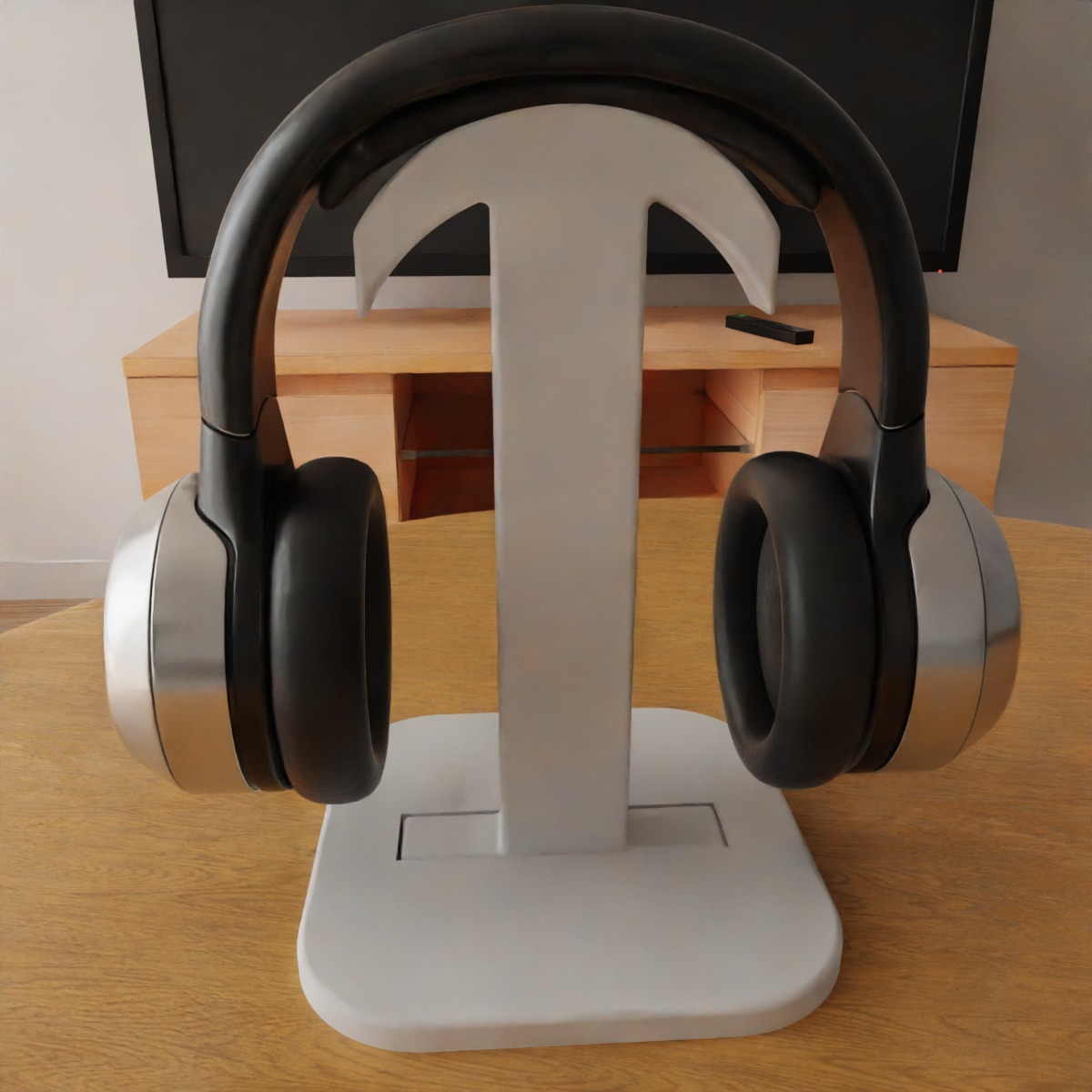 headphone holder stand letter i 3D print model_1