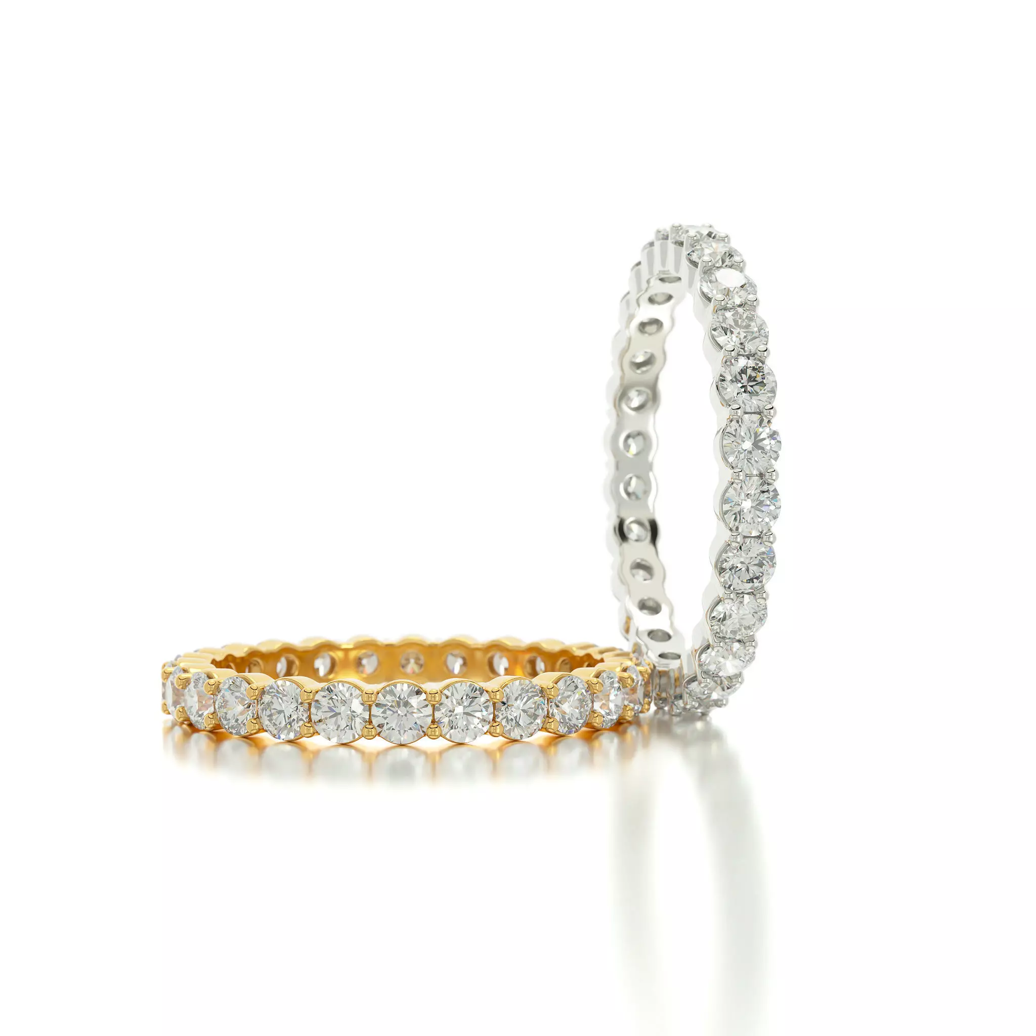 eternity wedding ring with 2point5mm diamonds 3D print model