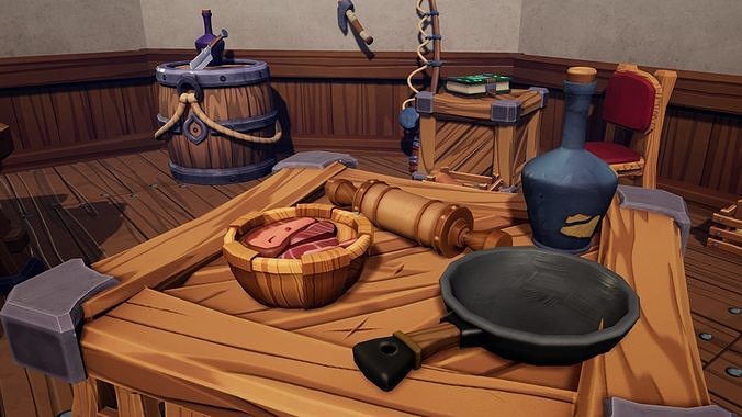 Stylized Cook Pack - Unreal Engine Asset Pack  Low-poly 3D model 7