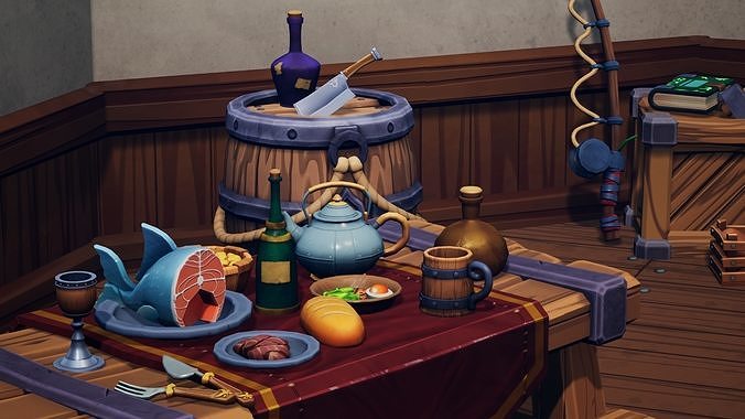 Stylized Cook Pack - Unreal Engine Asset Pack  Low-poly 3D model 2