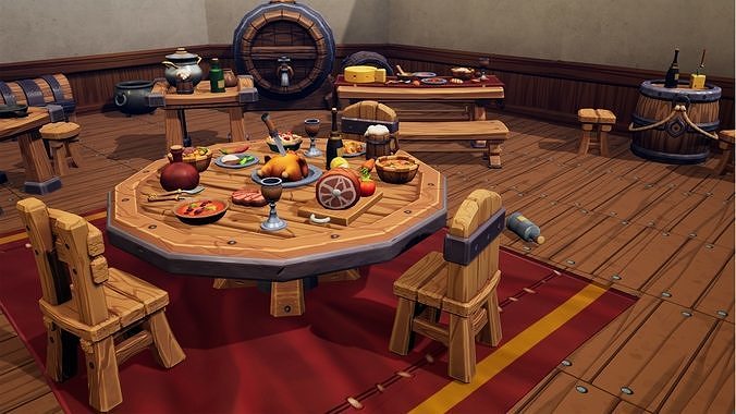Stylized Cook Pack - Unreal Engine Asset Pack  Low-poly 3D model 5