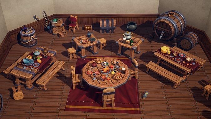 Stylized Cook Pack - Unreal Engine Asset Pack  Low-poly 3D model 4