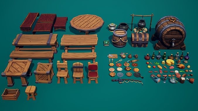 Stylized Cook Pack - Unreal Engine Asset Pack  Low-poly 3D model 3