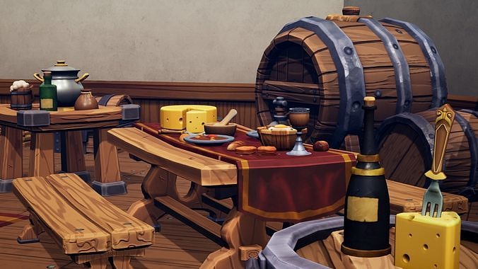 Stylized Cook Pack - Unreal Engine Asset Pack  Low-poly 3D model 6