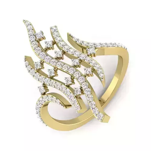 Yellow gold diamond rings-PR-409 DIA