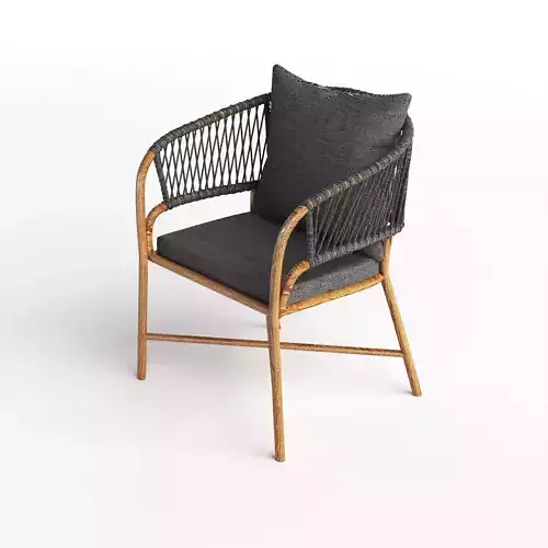 Rope Woven Dining Chairs Aluminum Armchair 