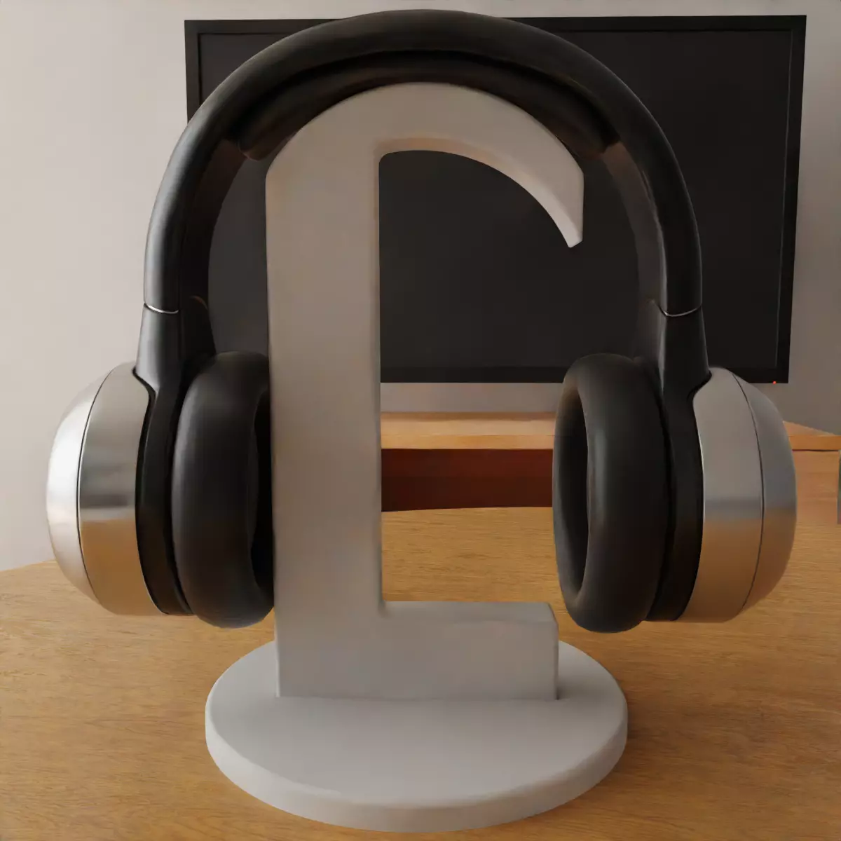 headphone holder stand letter L 3D print model