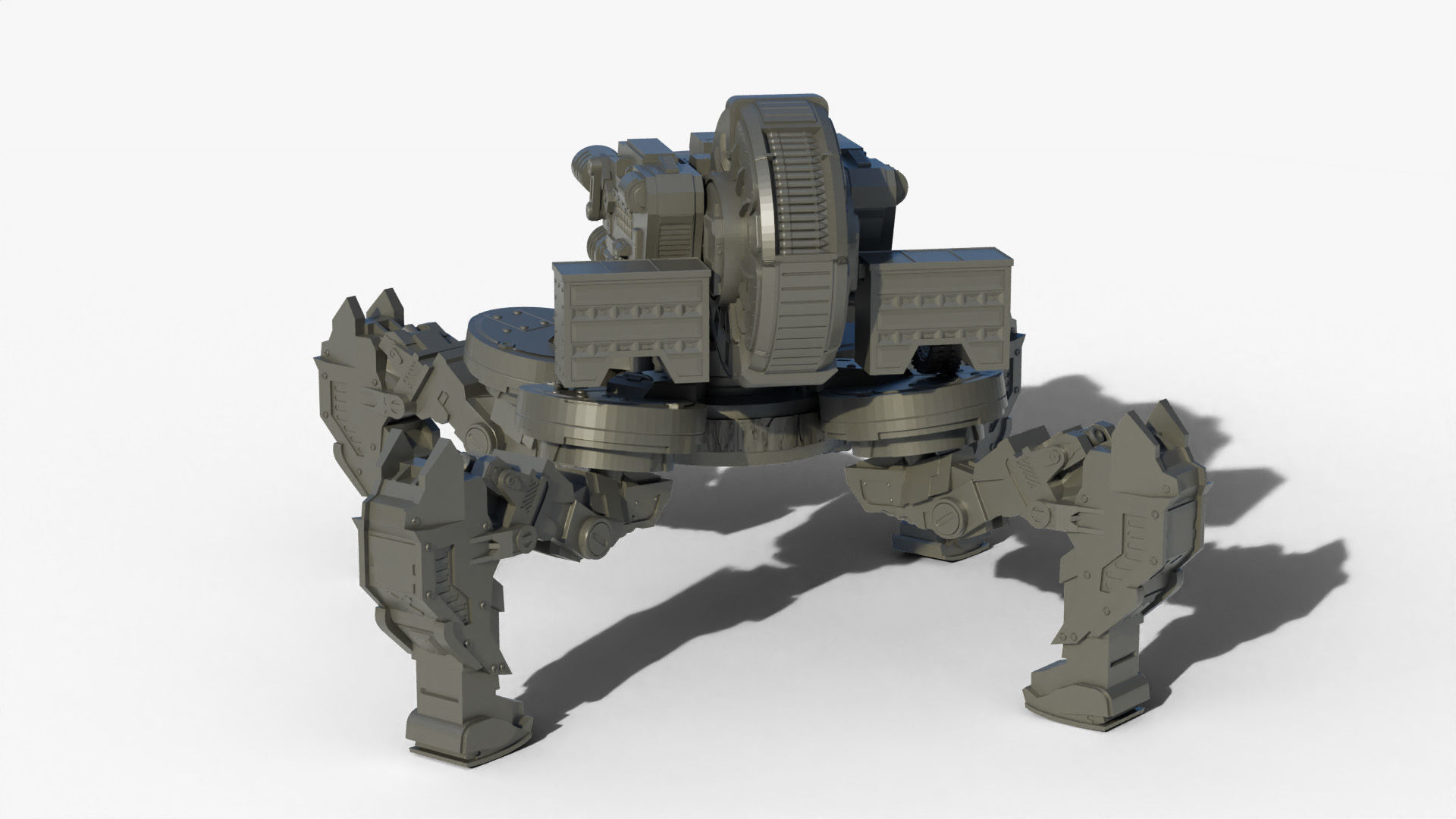 Gun mech walker 3D print model_3