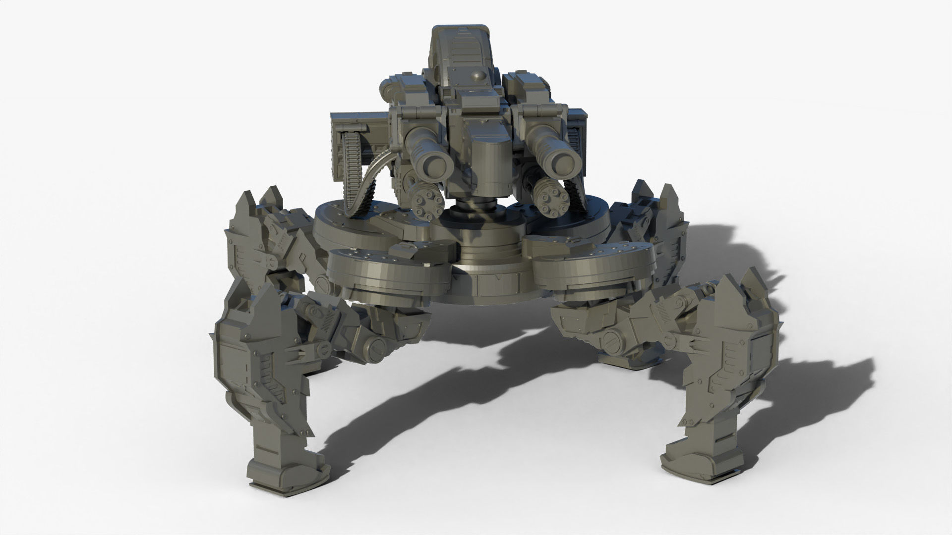 Gun mech walker 3D print model_5