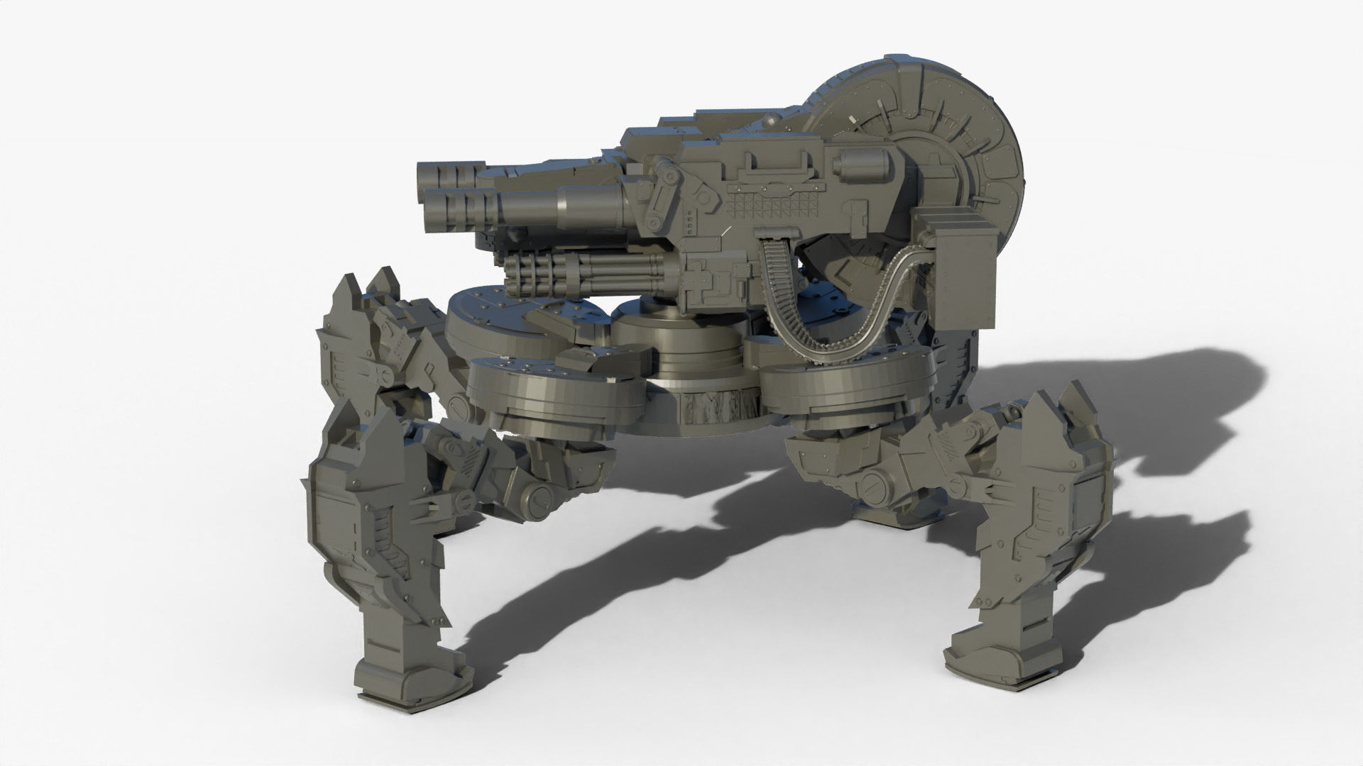 Gun mech walker 3D print model_1