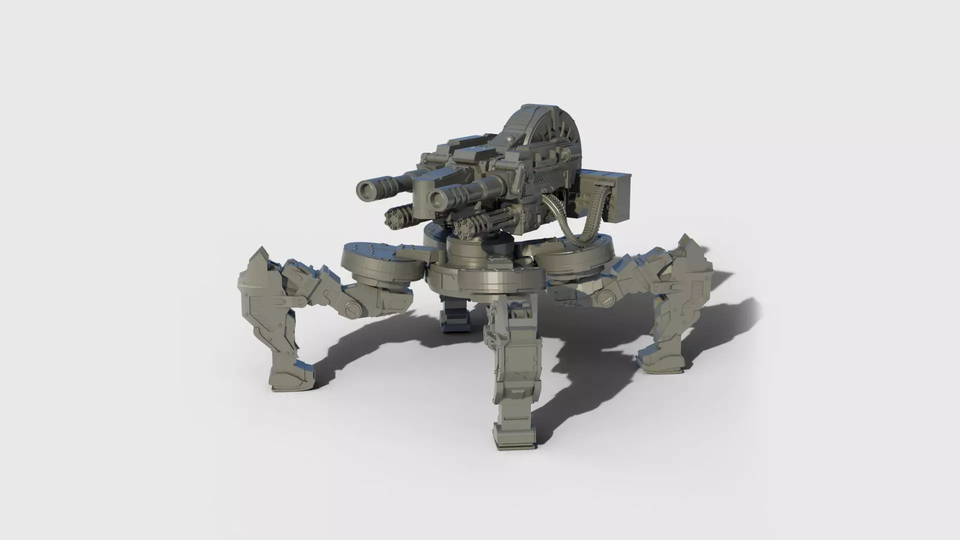 Gun mech walker 3D print model_0