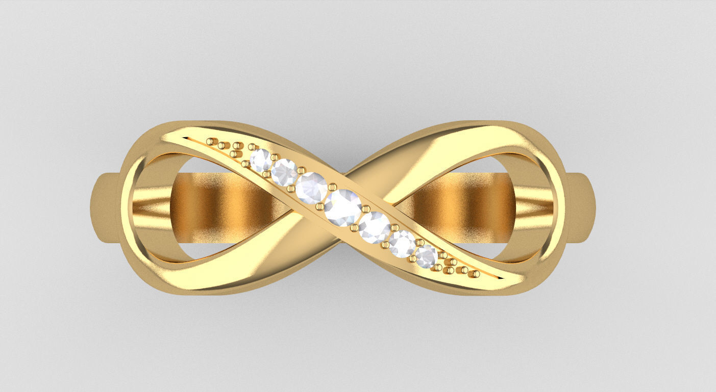 Ring whit diamond 3D print model_4