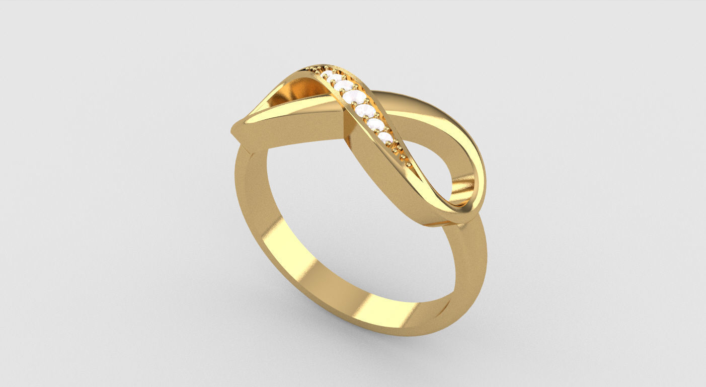 Ring whit diamond 3D print model_2
