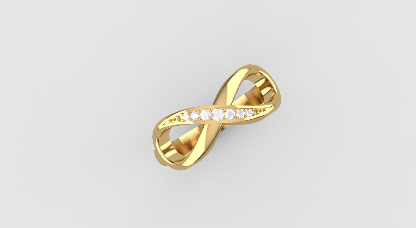 Ring whit diamond 3D print model_3