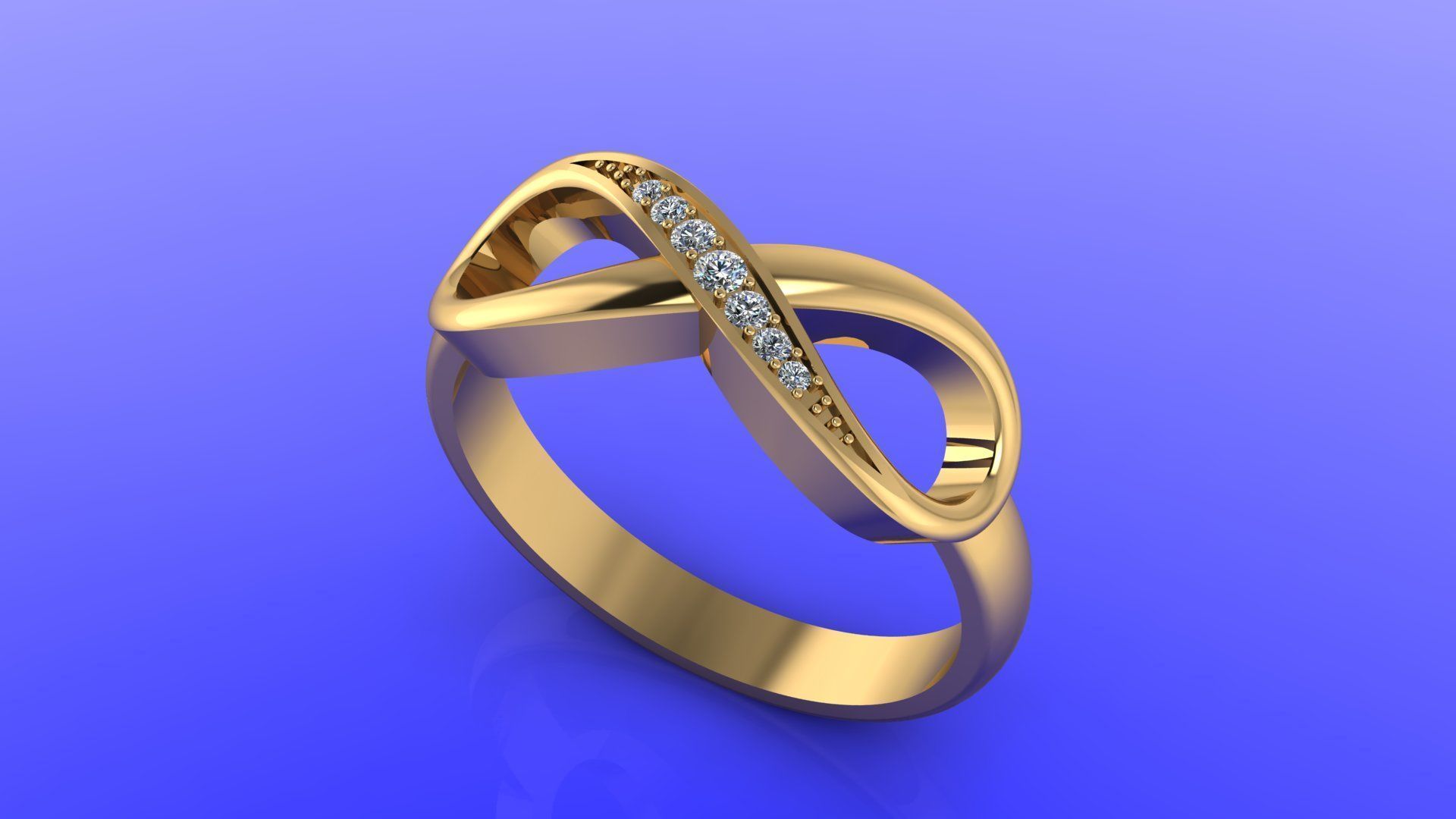 Ring whit diamond 3D print model_5