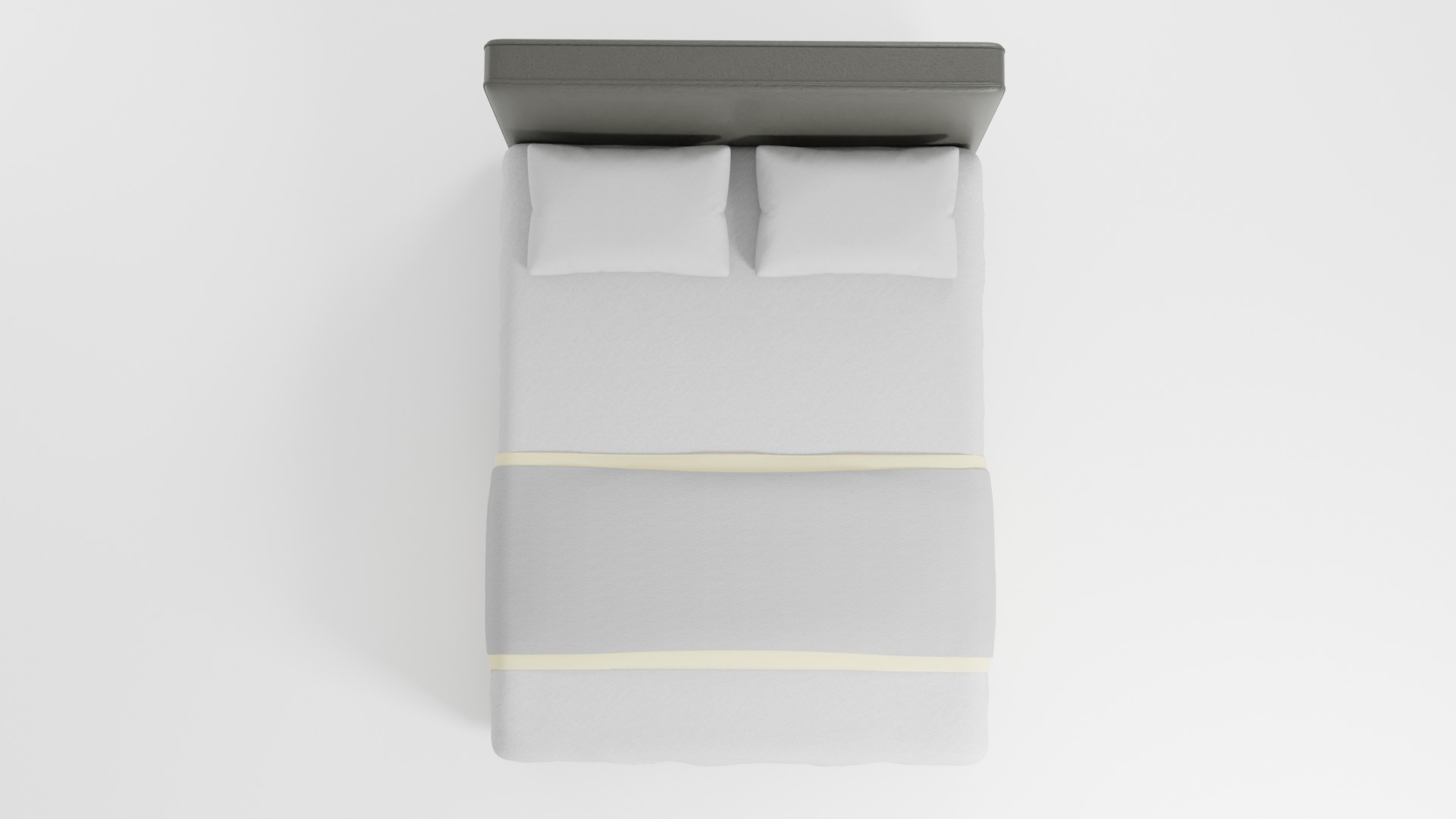 Bed with leather frame 3D model_5