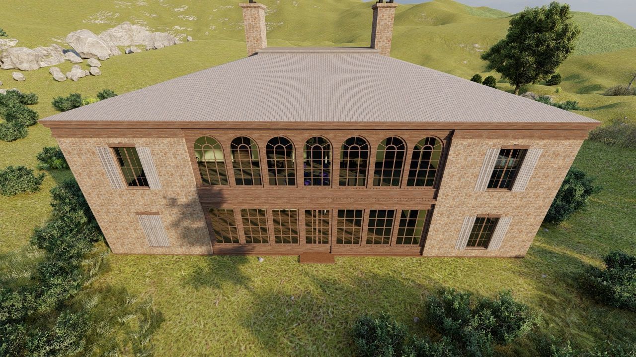 Vilage in forest-old house 3D model_29