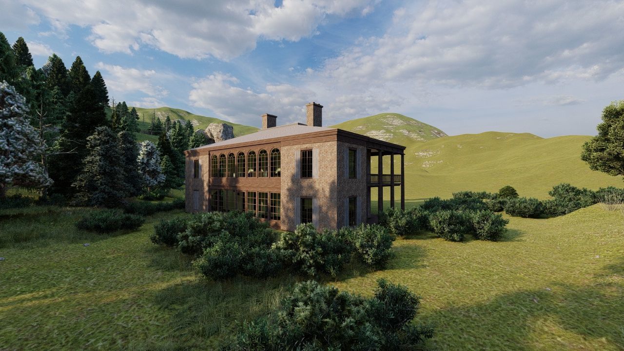 Vilage in forest-old house 3D model_34