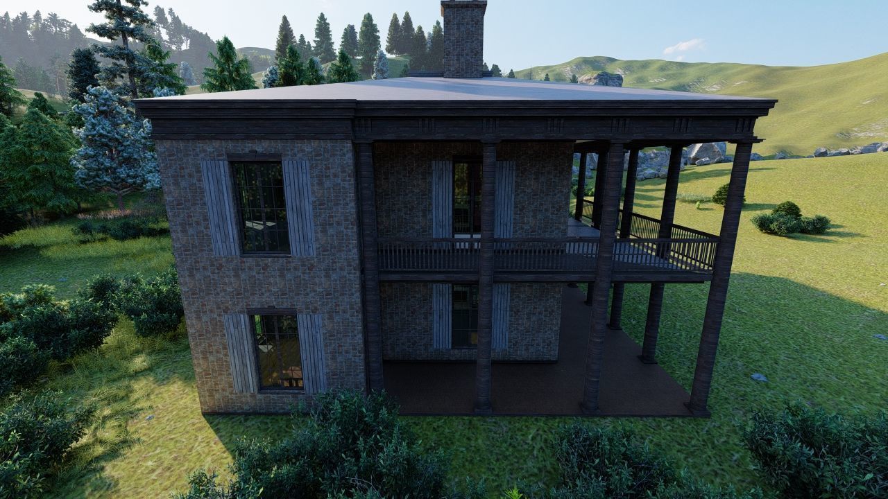 Vilage in forest-old house 3D model_31